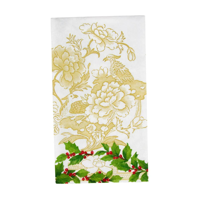 Holly Ceramic Ivory & Gold Guest Towel Napkins