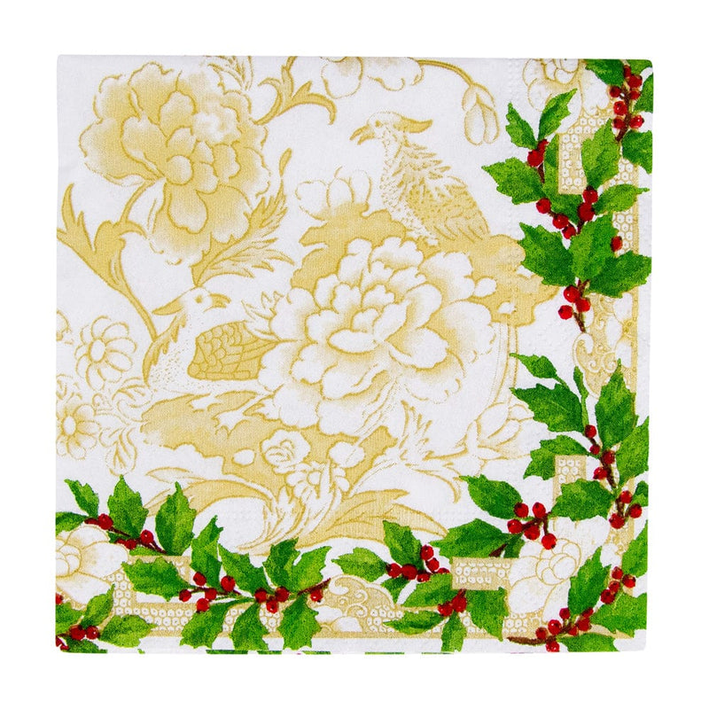 Holly Ceramic Ivory & Gold Cocktail Napkins