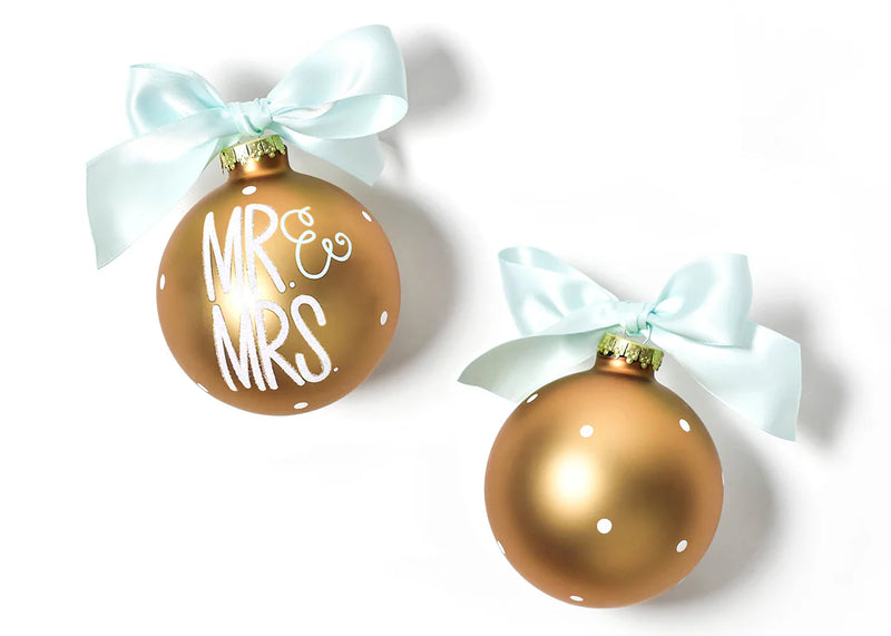 Mr. and Mrs. Glass Ornament - Personalization Included