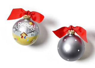 Rejoice Nativity Glass Ornament - Personalization Included - J.A. Whitney
