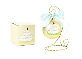 Wedding Cake Glass Ornament - Personalization Included - J.A. Whitney