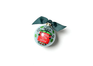 Blue Santa's Little Helper Gift Glass Ornament - J.A. Whitney