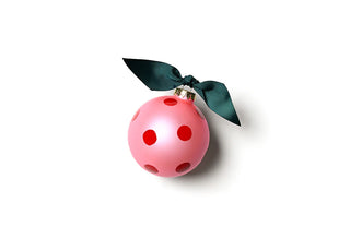Pink Santa's Little Helper Gift Glass Ornament