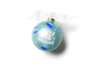 Blue Baby's 1st Christmas Glass Ornament - Personalization Included - J.A. Whitney