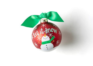Snowman Let it Snow Glass Ornament - Personalization Included