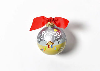 Rejoice Nativity Glass Ornament - Personalization Included - J.A. Whitney