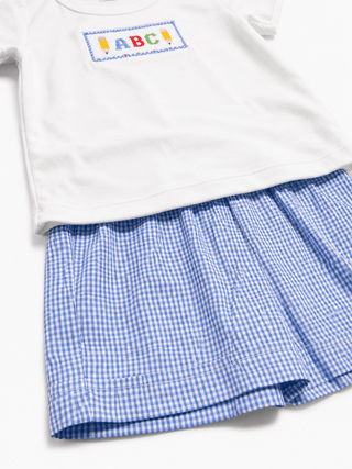 Petit Bebe Boy's ABC Blue Gingham Short Set - J.A. Whitney