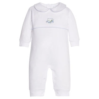 Little English Blue Golf Cart Crochet Playsuit