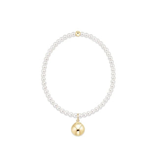Classic Pearl 3MM Bracelet - Classic Gold 10MM Charm - J.A. Whitney