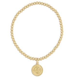 Classic Gold 3mm Bead Bracelet Blessing Gold Disc by enewton