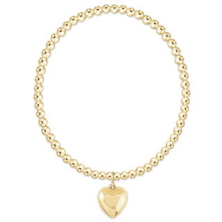 Classic Gold 3MM Bracelet - Love Plush Gold Charm