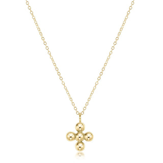 16" Necklace Gold - Signature Cross Beaded Gold 4MM Charm
