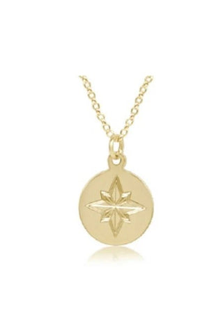 16" Necklace Gold - Direction Gold Disc - J.A. Whitney