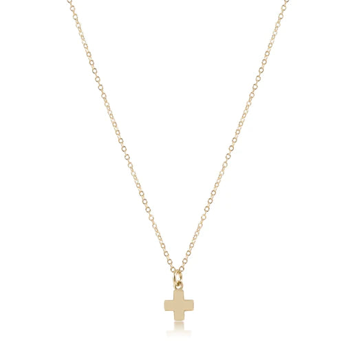 girl 14" Necklace Gold - Signature Cross Small Gold Charm