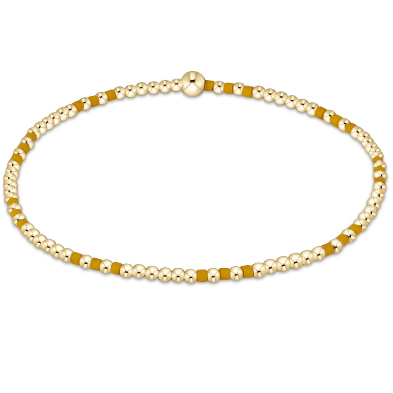 Gameday Hope Joy Pattern 2mm Bead Bracelet - Golden Yellow