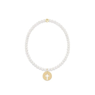 Classic Pearl 3MM Bracelet - Blessed Gold Disc