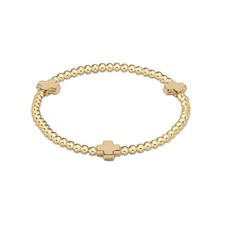 Signature Cross 3MM Gold Bracelet - Gold