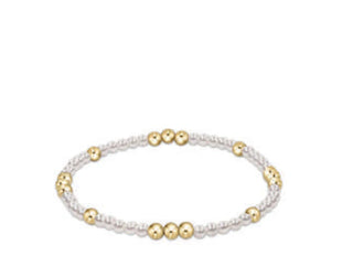 Worthy Pattern 3mm Bead Bracelet - Pearl