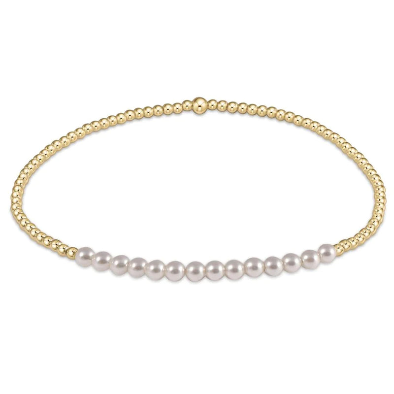 Classic Gold Beaded Bliss 2.5mm Bead Bracelet - 5mm Pearl
