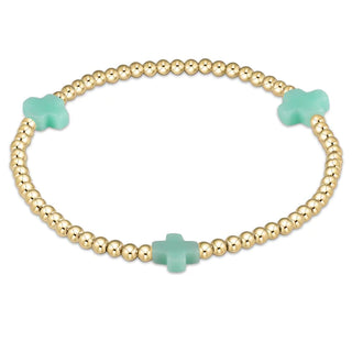 Signature Cross 3mm Gold Bracelet - Mint