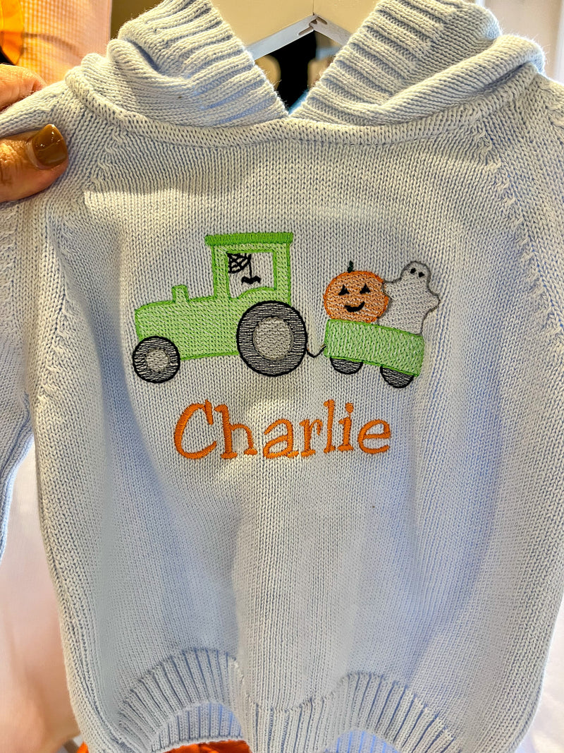 White Zip Back Hoodie w/Raglan Sleeve  - Personalization Included