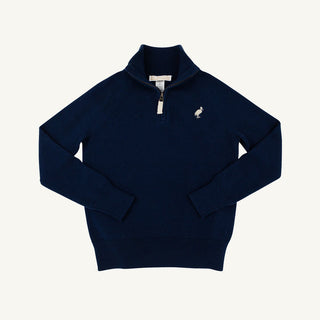 The Beaufort Bonnet Company - Hayden Half Zip Sweater - Nantucket Navy
