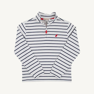 Hayword Half Zip in Nantucket Navy Stripe by Beaufort Bonnet Company