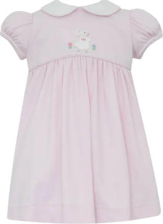 Petit Bebe Girl's Pink Knit Dress w/ Bunny