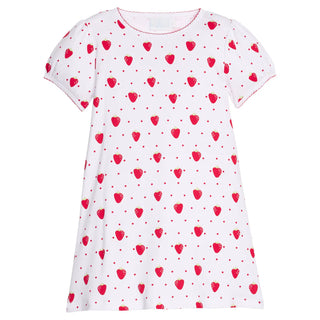 Little English Strawberries T-Shirt Dress