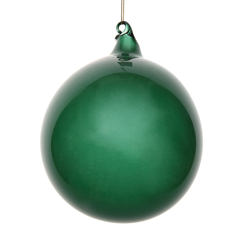 150MM Emerald Glitter Bubblegum Ball Glass Ornament