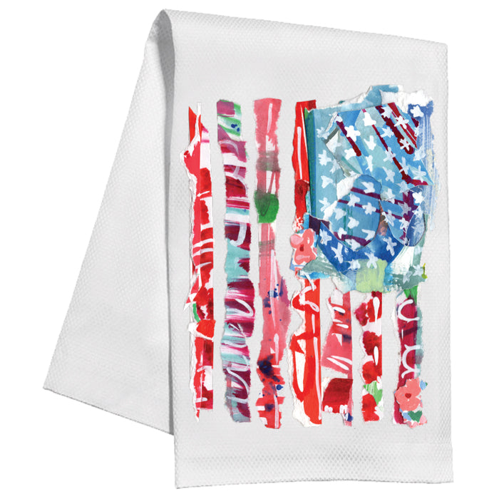 USA Flag w/ Red Stripes - Kitchen Towel