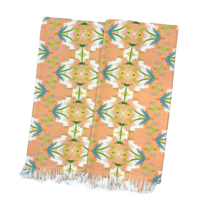 English Garden Orange Throw Blanket