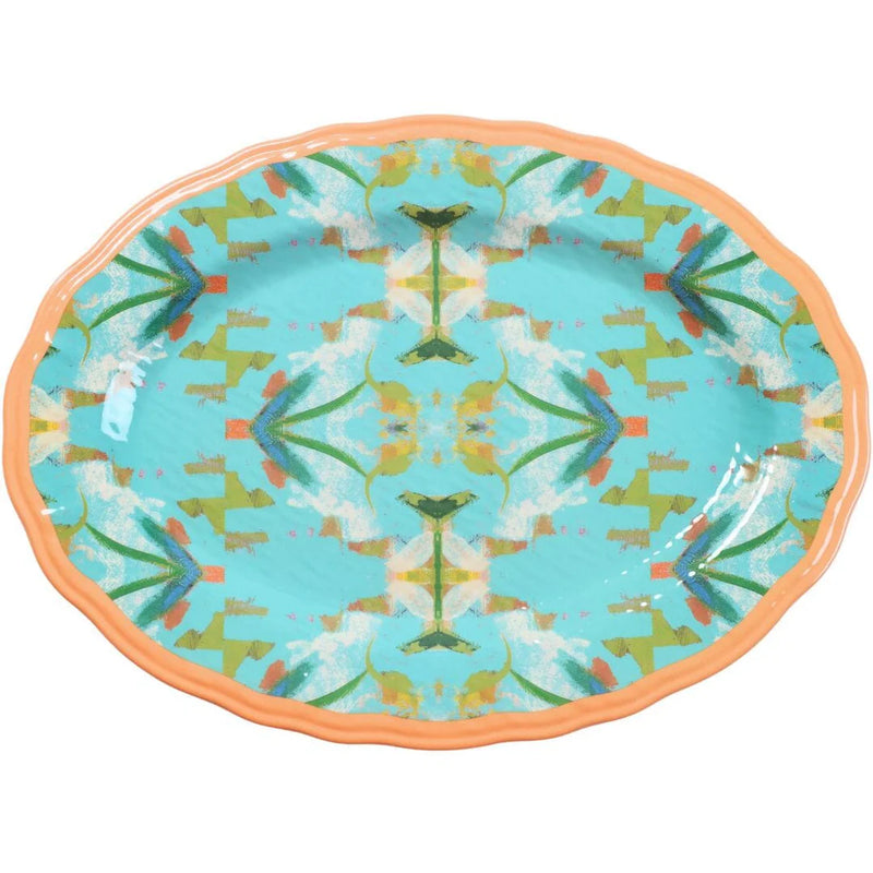 English Garden Turquoise Melamine Platter