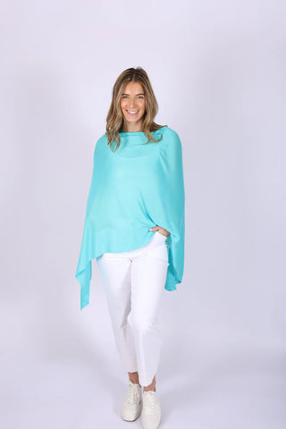 Bamboo Poncho - Hydrangea Blue