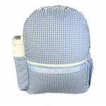 Blue Gingham Large Backpack with Pockets (Personalization Included)
