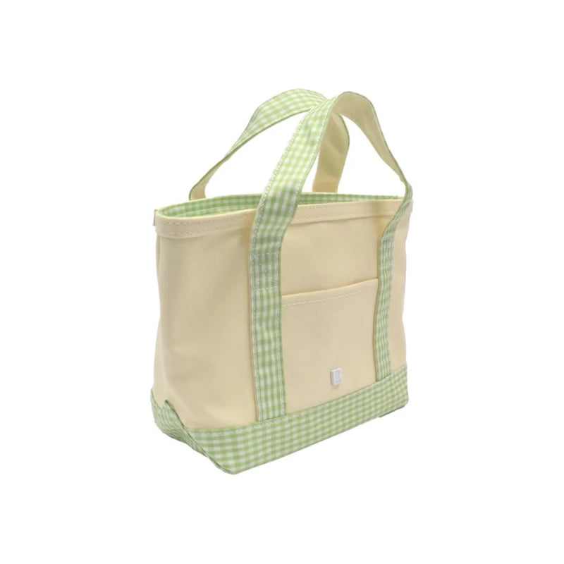 Mini Tote - Leaf Gingham Trim (Personalization Included)