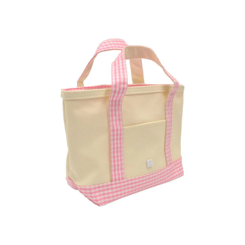 Mini Tote - Pink Gingham Trim (Personalization Included)