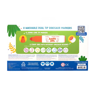 Jumbo Jots: Dual Tip Cone & Stamp Markers (Dinosaur)