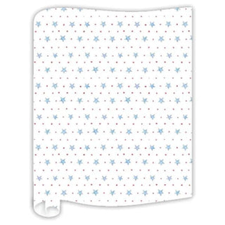 light blue stars and red dots table runner by Rosanne Beck