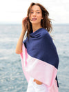 Navy / Pink Color Block Travel Poncho