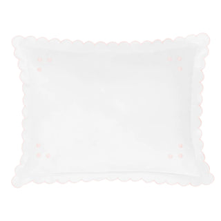 Little English Personalized Pink Dot Scallop Baby Pillowcase
