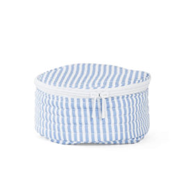 Chambray Stripe Quilted Jewel Round by TRVL