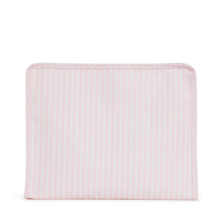 Large Zip Pouch - Pink Stripe (Personalization Included) - J.A. Whitney