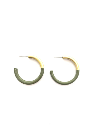 Army Green Med Hoop Earrings - J.A. Whitney