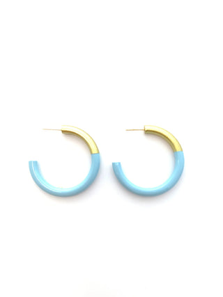 Baby Blue Med Hoop Earrings - J.A. Whitney