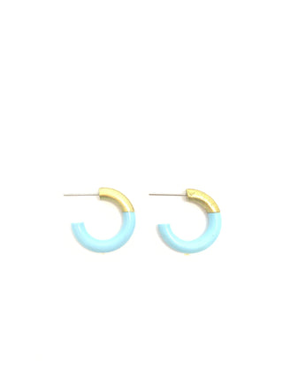 Baby Blue Small Hoop Earrings - J.A. Whitney