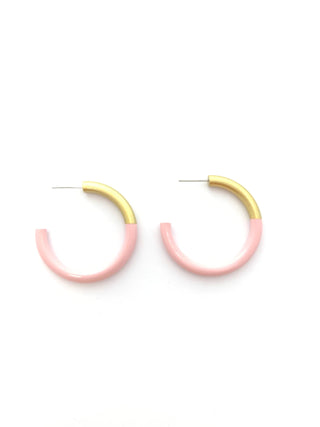 Baby Pink Med Hoop Earrings - J.A. Whitney