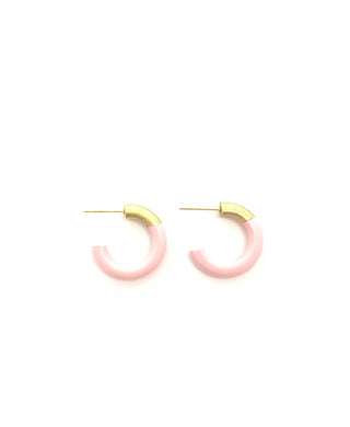Baby Pink Small Hoop Earrings - J.A. Whitney