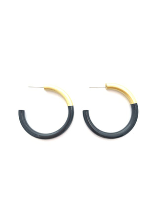 Black Med Hoop Earrings - J.A. Whitney