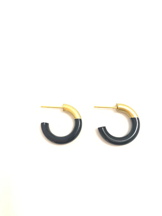 Black Small Hoop Earrings - J.A. Whitney
